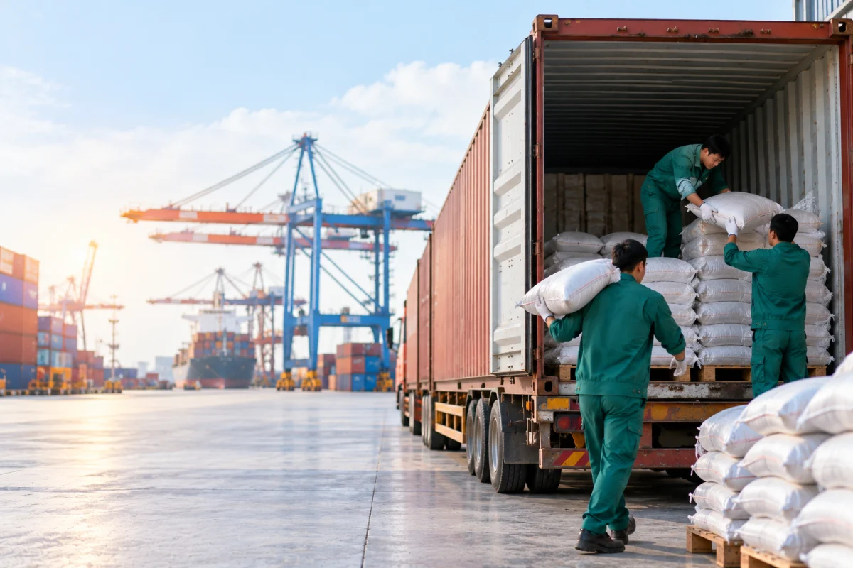 Bốc xếp container tại cảng