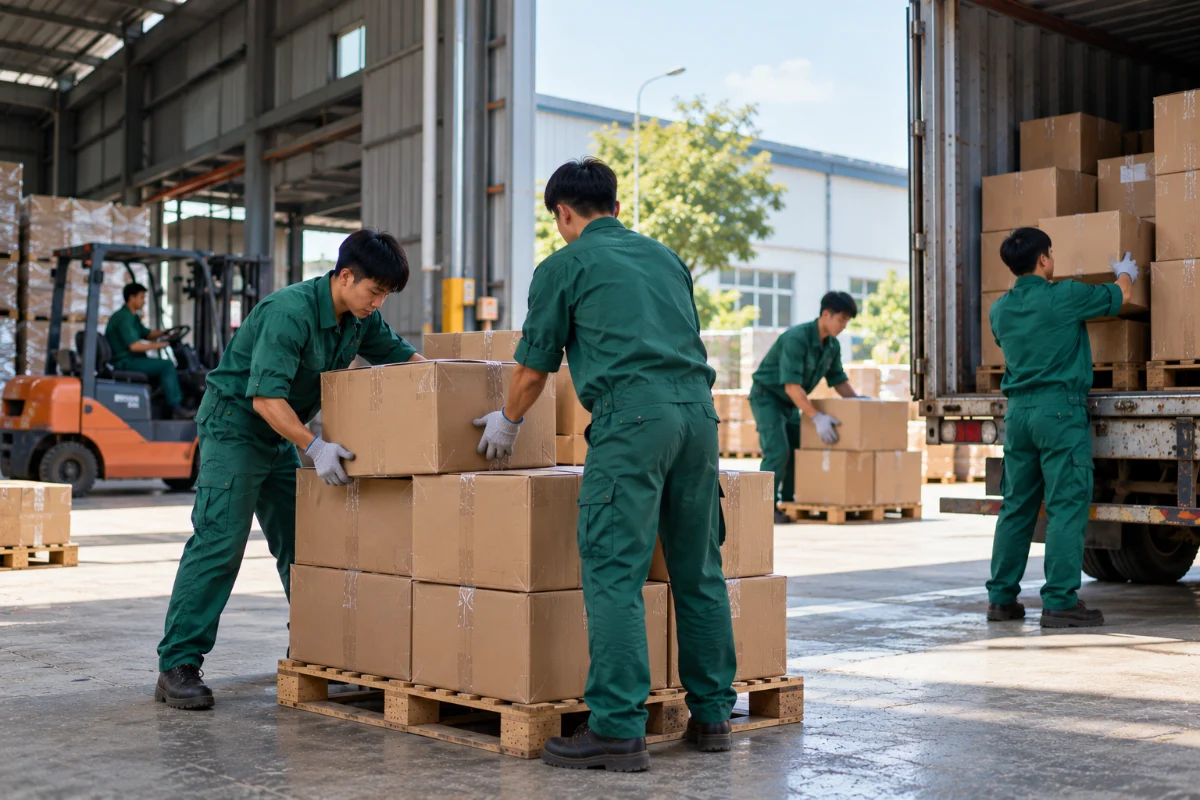 Nhân công bốc xếp theo ca tại nhà máy